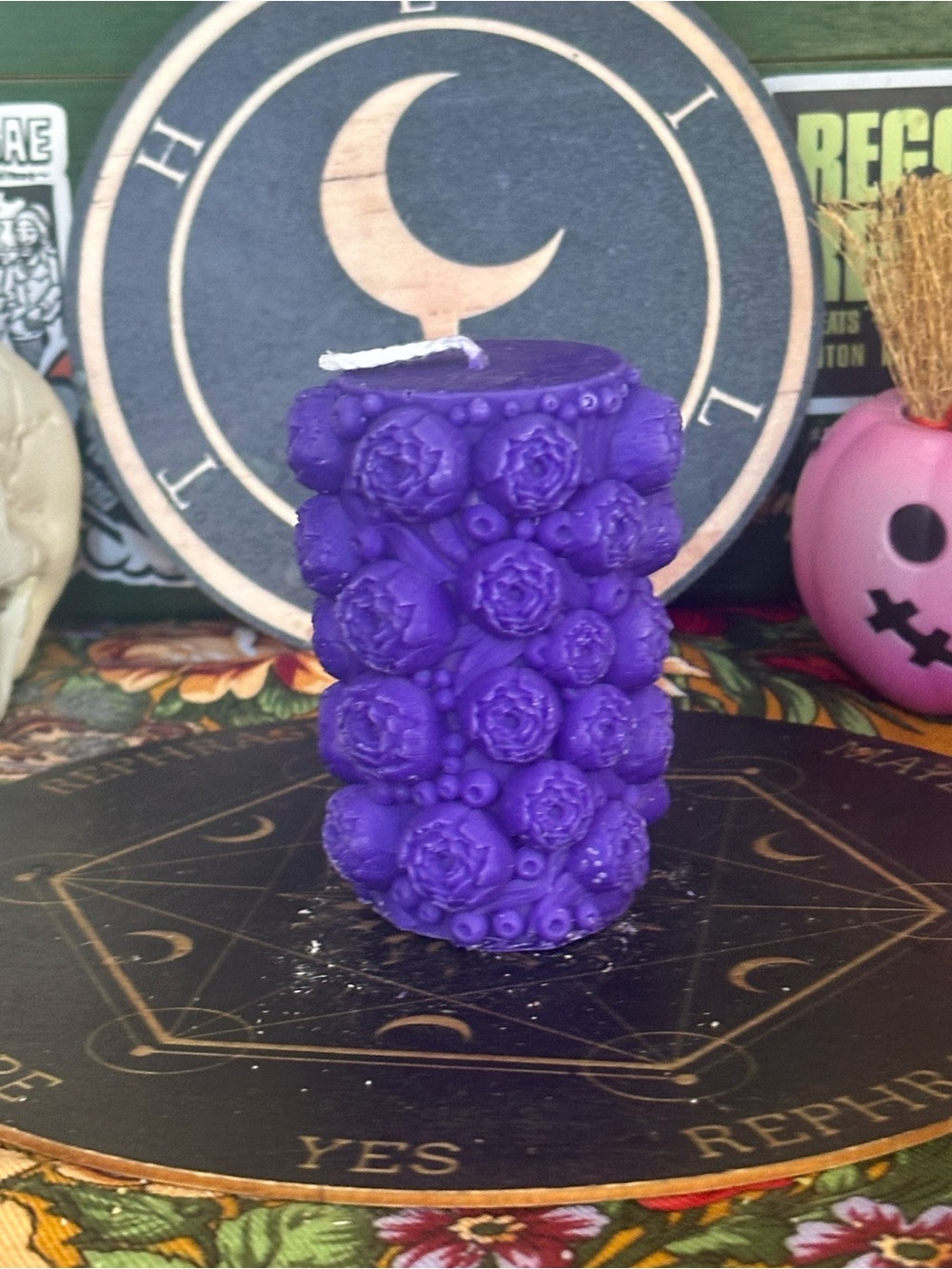 Purple Bloom & Berry Pillar Candle